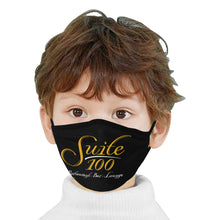 Load image into Gallery viewer, Suite 100 Black and Gold Mouth Mask (2 Filters Included) (Non-medical Products)