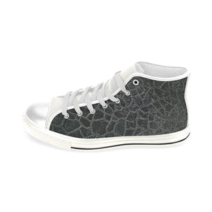 Crackle Black Men’s Classic High Top Canvas Shoes (Model 017)