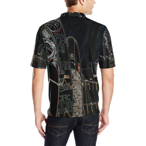 Surfboards Glowing Men's All Over Print Polo Shirt (Model T55)