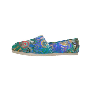 Graffiti Abstract Blue Unisex Classic Canvas Slip-On (Model 1206)