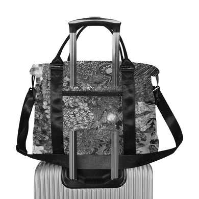 Fun and Fancy Paisley Black and White Large Capacity Duffle Bag (Model 1715)