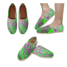 Load image into Gallery viewer, Marbled Abstract Green and Purple Unisex Classic Canvas Slip-On (Model 1206)