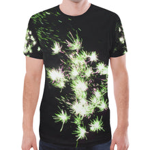 Load image into Gallery viewer, Fireworks Flowers Green New All Over Print T-shirt for Men (Model T45)