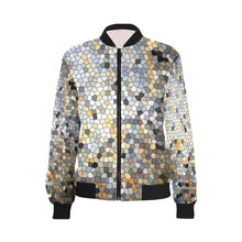 Load image into Gallery viewer, Marbled Abstract Mosaic All Over Print Bomber Jacket for Women (Model H36)