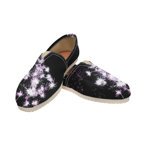 Fireworks Flowers Purple Unisex Classic Canvas Slip-On (Model 1206)