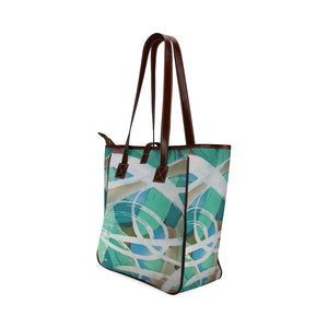 Abstract Circles Aqua Classic Tote Bag (Model 1644)