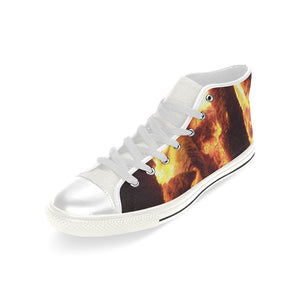 Sea of Flames Men’s Classic High Top Canvas Shoes (Model 017)