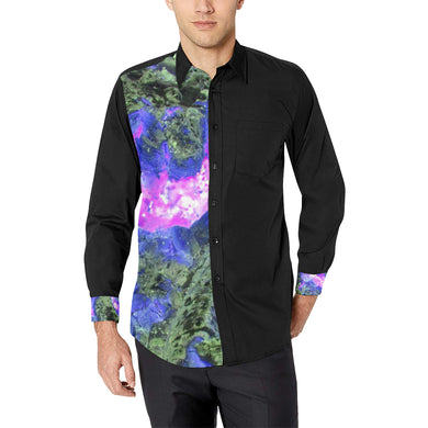 Molten Flames Purple Men's All Over Print Casual Dress Shirt (Model T61)