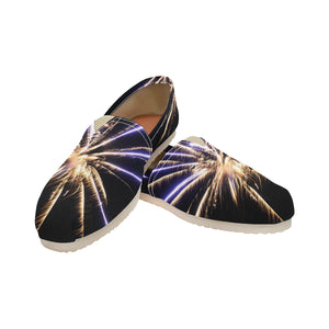 Fireworks Star Yellow Unisex Classic Canvas Slip-On (Model 1206)