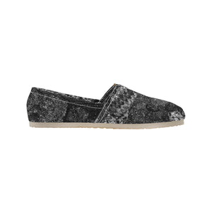 Dark Paisley Black and White Unisex Classic Canvas Slip-On (Model 1206)