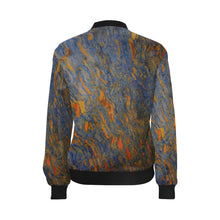 Load image into Gallery viewer, Marbled Abstract Orange All Over Print Bomber Jacket for Women (Model H36)