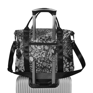 Holiday Paisley Black and White Large Capacity Duffle Bag (Model 1715)