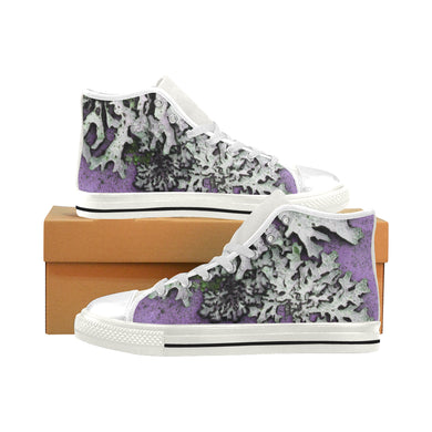 Moss Purple Men’s Classic High Top Canvas Shoes (Model 017)