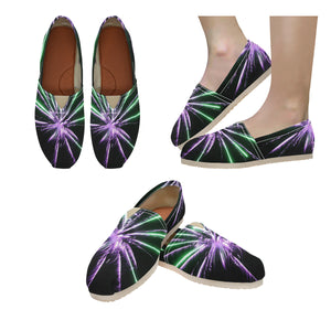 Fireworks Star Purple Unisex Classic Canvas Slip-On (Model 1206)