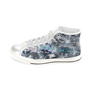 Painted Skulls Negative Men’s Classic High Top Canvas Shoes (Model 017)