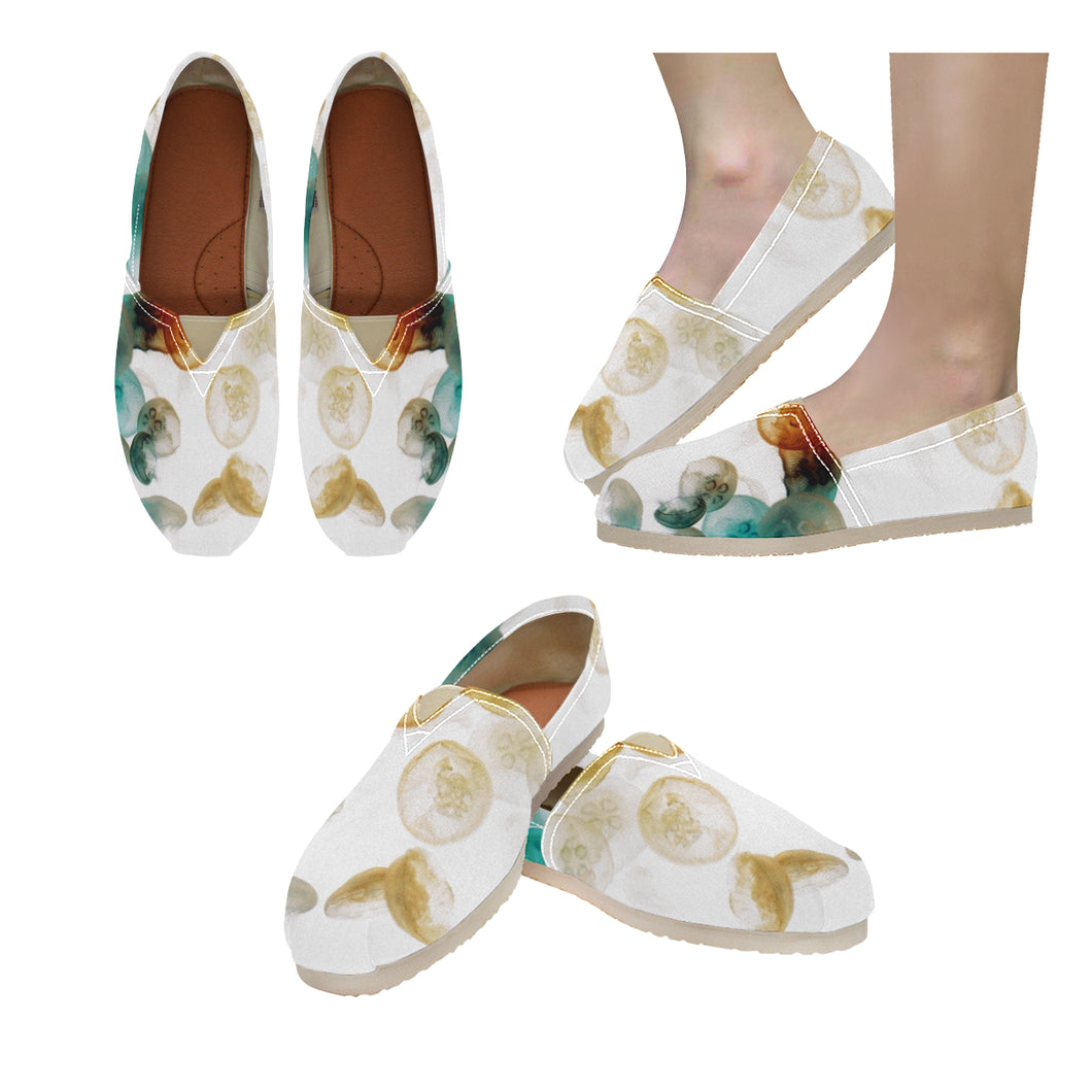 Jellyfish Negative Unisex Classic Canvas Slip-On (Model 1206)