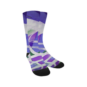 Abstract Circles Purple Trouser Socks (For Men)