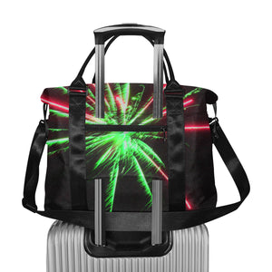 Fireworks Star Green Large Capacity Duffle Bag (Model 1715)