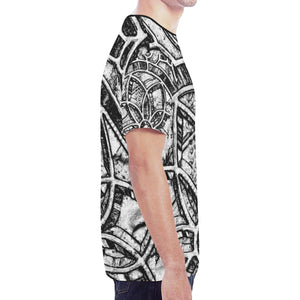 Stained Glass Black and White Outline New All Over Print T-shirt for Men (Model T45)