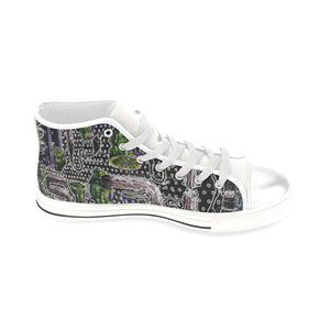 Complex Graffiti Glowing Men’s Classic High Top Canvas Shoes (Model 017)