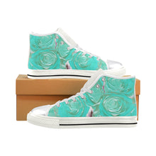 Load image into Gallery viewer, Rose Bouquet Flower Aqua Women&#39;s Classic High Top Canvas Shoes (Model 017)