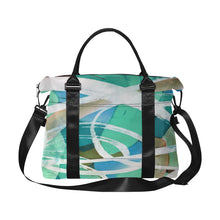 Load image into Gallery viewer, Abstract Circles Aqua Large Capacity Duffle Bag (Model 1715)