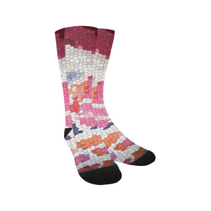 Abstract Circles Mosaic Trouser Socks (For Men)