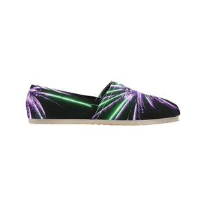 Fireworks Star Purple Unisex Classic Canvas Slip-On (Model 1206)