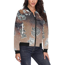 Load image into Gallery viewer, Patches of Moss Peach All Over Print Bomber Jacket for Women (Model H36)