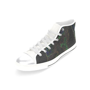 Sea of Flames Glowing Women's Classic High Top Canvas Shoes (Model 017)