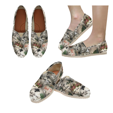 Painted Skulls Unisex Classic Canvas Slip-On (Model 1206)