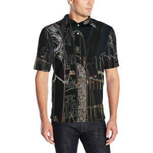 Surfboards Glowing Men's All Over Print Polo Shirt (Model T55)