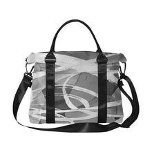 Load image into Gallery viewer, Abstract Circles Black and White Large Capacity Duffle Bag (Model 1715)