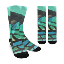 Load image into Gallery viewer, Abstract Circles Black and Teal Trouser Socks (For Men)