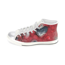 Load image into Gallery viewer, Puddle of Love Red Women&#39;s Classic High Top Canvas Shoes (Model 017)