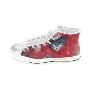 Puddle of Love Red Women's Classic High Top Canvas Shoes (Model 017)