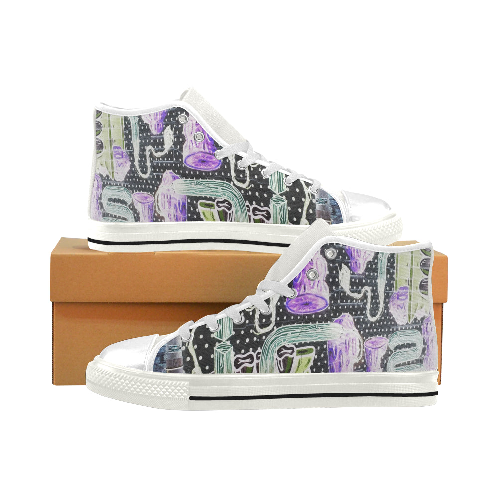 Complex Graffiti Negative Men’s Classic High Top Canvas Shoes (Model 017)