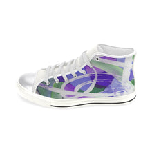 Load image into Gallery viewer, Abstract Circles Purple Women&#39;s Classic High Top Canvas Shoes (Model 017)