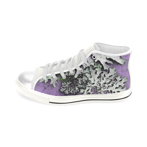 Moss Purple Men’s Classic High Top Canvas Shoes (Model 017)