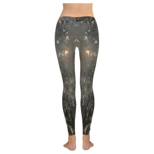 Fireworks Black Low Rise Leggings (Invisible Stitch) (Model L05)