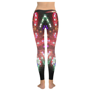 Fireworks Burst Mosaic Low Rise Leggings (Invisible Stitch) (Model L05)