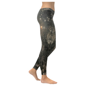 Fireworks Black Low Rise Leggings (Invisible Stitch) (Model L05)