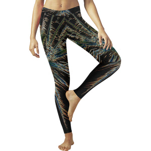 Fireworks Star Glowing Low Rise Leggings (Invisible Stitch) (Model L05)