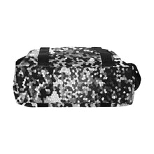 Load image into Gallery viewer, Holiday Paisley Black and White Mosaic Large Capacity Duffle Bag (Model 1715)