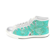 Load image into Gallery viewer, Rose Bouquet Flower Aqua Women&#39;s Classic High Top Canvas Shoes (Model 017)