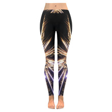 Load image into Gallery viewer, Fireworks Star Yellow Low Rise Leggings (Invisible Stitch) (Model L05)