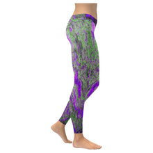 Load image into Gallery viewer, Marbled Abstract Purple Low Rise Leggings (Invisible Stitch) (Model L05)