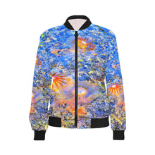 Load image into Gallery viewer, Jellyfish Blooms Orange All Over Print Bomber Jacket for Women (Model H36)