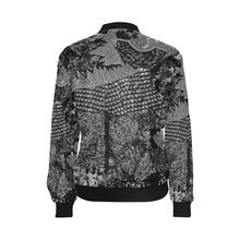 Load image into Gallery viewer, Paisley Power Black and White All Over Print Bomber Jacket for Women (Model H36)