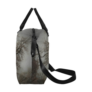 Spooky Tree Black and White Large Capacity Duffle Bag (Model 1715)